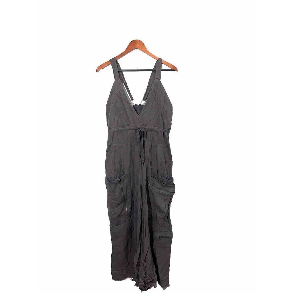 Free‎ People Movement Cargo Overalls Jumpsuit Wide Leg Gray Southern Lights